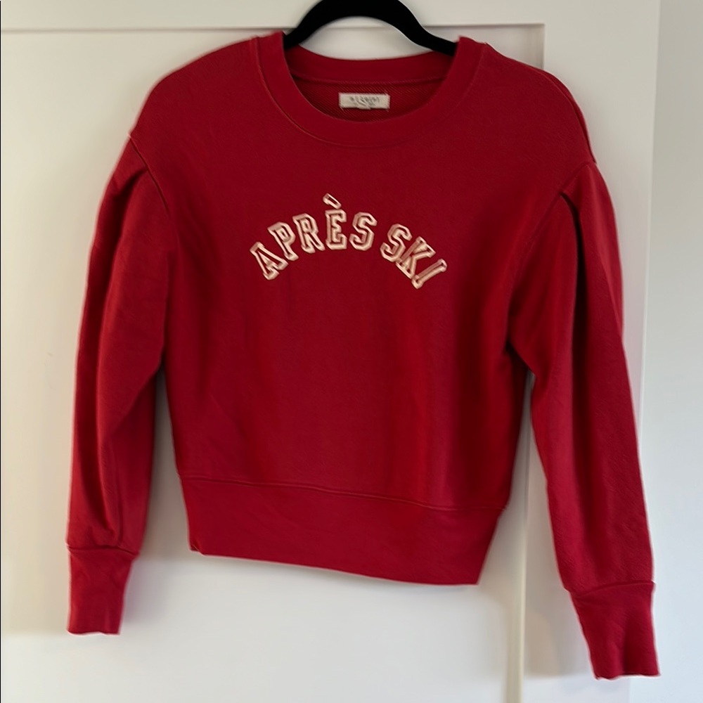 Madewell “Apres Ski” Sweatshirt red, NWOT XXS